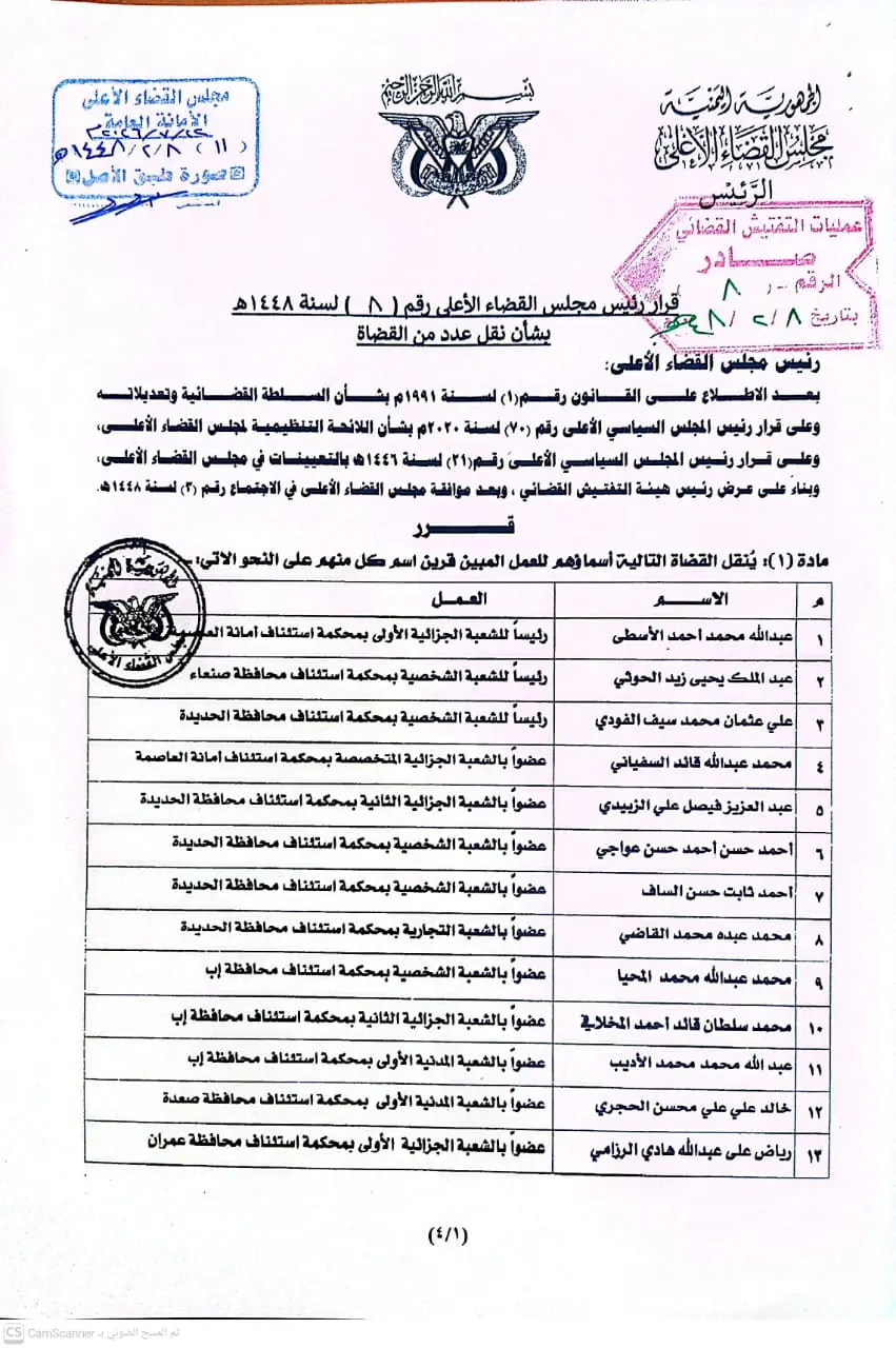 صورة أخبار رئيس مجلس القضاء الأعلى يصدر قرارًا بنقل (60) قاضيًا إلى عدد من المحاكم في المحافظات